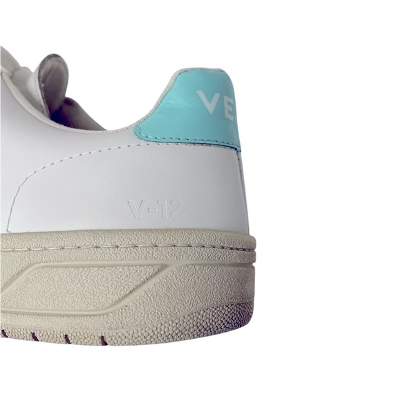 Veja White Sneakers with Purple and Teal Details - Picture 4 of 10